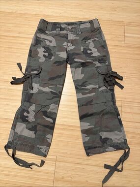 Y2K cropped capri army cargo pants